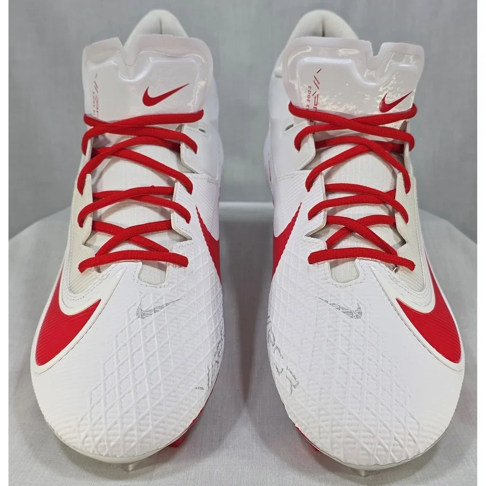 Nike Vapor Edge Elite 360 2 White University‎ Red Football Cleats Size 16